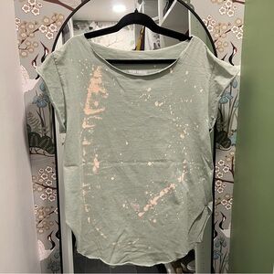 LAST CALL Pebby Forevee Bleached Out Side Slit Tee Tunic in Mint